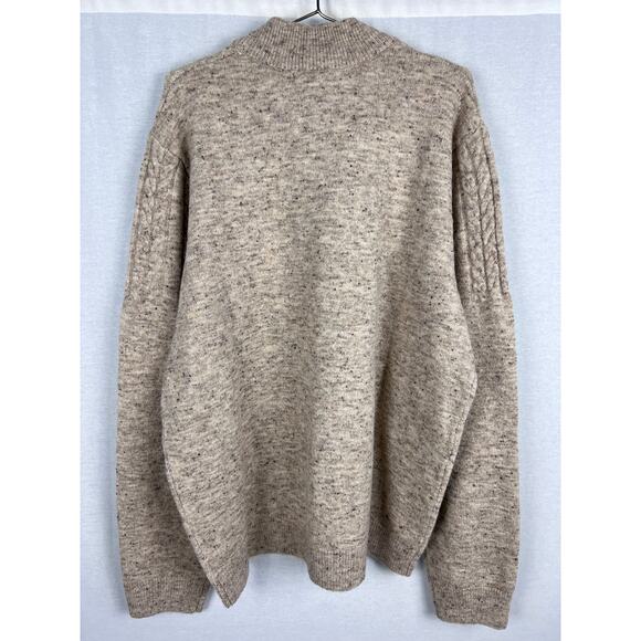 Frye and Co Sweater Mens Quarter Zip Pullover Cable Knit Grandpa Chunky Autumn - Picture 4 of 7